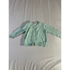 Cat & Jack Baby Girl Mint Green Pointelle Cardigan Sweater 12M Sparkle Button